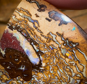 113.6cts - Yowah Nut Opal. Double Sided Light Tan Tribal - Opal Whisperers