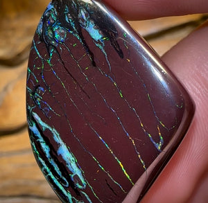 66.2cts - “Electric Zebra”Koroit Nut Opal. Dark Ironstone - Opal Whisperers