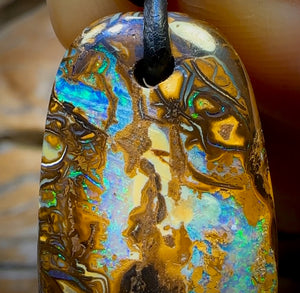 30 x 19mm - Drilled Tribal Queensland Boulder Opal Necklace