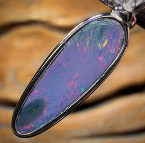 Sterling Silver - Queensland Boulder Opal Doublet Pendant