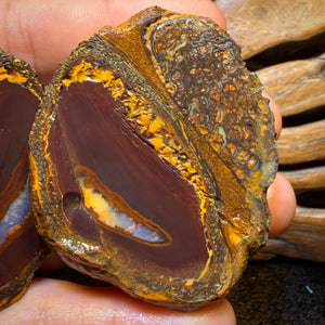 428cts - RARE Yowah Nut Crystal Centre Rough Specimen Pair