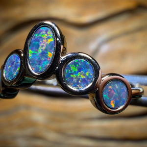 Bargain Card! Sterling Silver - Queensland Boulder Opal Doublet Ring