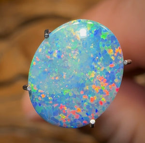 2.3cts - Lightning Ridge Black Opal Doublet - Opal Whisperers
