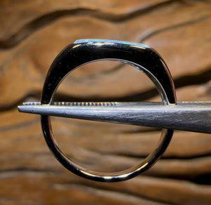 14k White Gold - Solid South Australian Crystal Opal Unisex Ring - Opal Whisperers