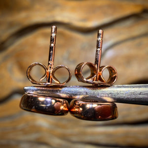 Top Top Red Multi Fire Sterling Silver Rose Gold Plated - Australian Boulder Opal Doublet Stud Earrings. Top Multicolours