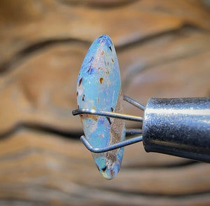 1.15cts - Ice Blue Solid Australian Boulder Pipe Opal - Opal Whisperers