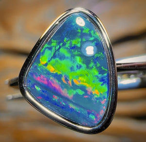 Sterling Silver - Queensland Boulder Opal Doublet Ring