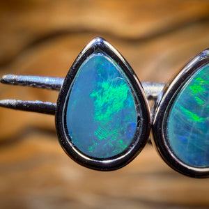 WILDCARD! Sterling Silver - Australian Boulder Opal Doublet Stud Earrings