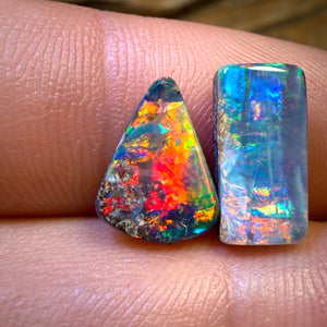 5.95cts - Top Australian Boulder Seam Opal Pair