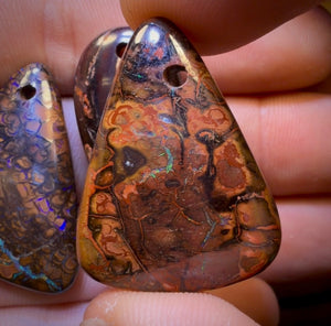 109.8cts - 3x Drilled Queensland Boulder Opals. Wholesale Parcel