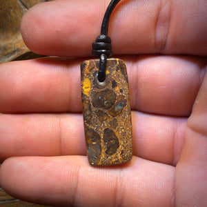 🔨 AUCTION 🔨 No Reserve 32 x 14mm - Drilled Tribal Queensland Boulder Opal Necklace