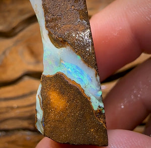 100.2cts - Australian Boulder Opal Rough Preform. Natural Split - Opal Whisperers