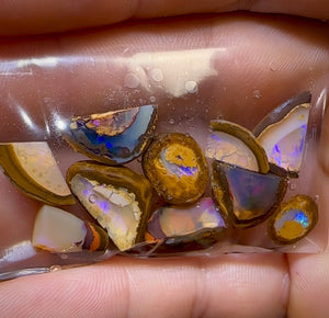 38.6cts - 10x Yowah Nut Opal Rubs. Crystal Centres - Opal Whisperers