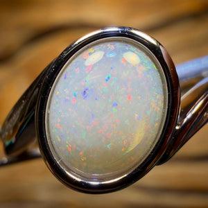 Wildcard! Sterling Silver - Solid South Australian Crystal Opal Ring