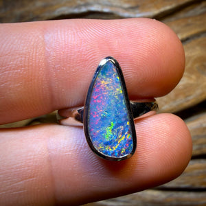 WildCard! Sterling Silver - Queensland Boulder Opal Doublet Ring