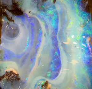 87.1cts - Australian Boulder Opal Rub. Natural Split - Opal Whisperers