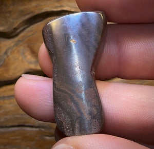 57.5cts - “Sleeping Vesuvius” Queensland Boulder Seam Opal from Winton Picture Stone - Opal Whisperers