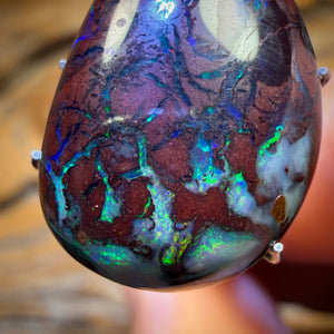 16.4cts - “Chemical Flames” Tribal Queensland Boulder Opal from Koroit