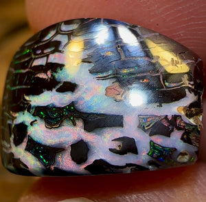 18.4cts - “Electric Zebra”Top Tribal Koroit Nut. Black Ironstone Opal - Opal Whisperers