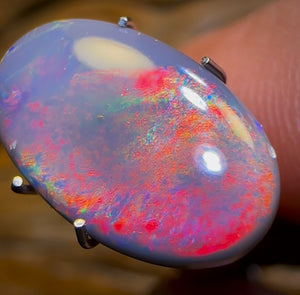 3.65cts - Top GEM Lightning Ridge Solid Black Opal. Red on Black