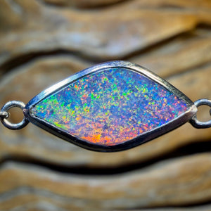 Sterling Silver - Australian Boulder Doublet Opal Bracelet