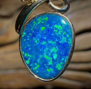 14k Gold - Australian Boulder Opal Doublet Pendant - Opal Whisperers