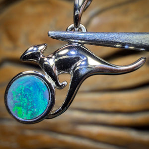 Sterling Silver - Australian Boulder Opal Doublet ROO Pendant