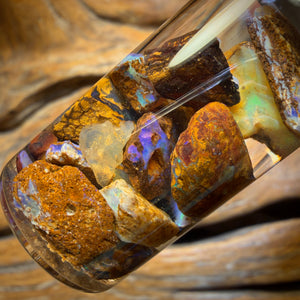 57cts - Jar of Yowah Nut Opal Rough w/ Fossil Opal