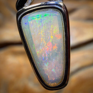 Sterling Silver - Solid South Australian Crystal Opal Pendant