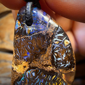 34 x 19mm - Drilled Tribal Queensland Boulder Opal Necklace