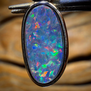 Sterling Silver - Queensland Boulder Opal Doublet Pendant Half Price Bargain