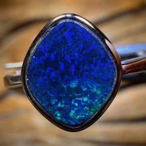 Sterling Silver - Queensland Boulder Opal Doublet Ring