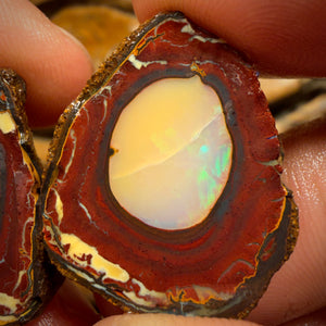 65.5cts - Yowah Nut Crystal Centre Rough Specimen Pair