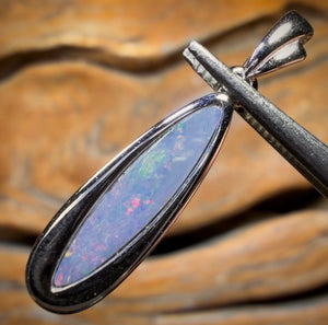Sterling Silver - Queensland Boulder Opal Doublet Pendant