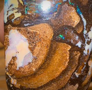 28 x 19mm - “Cyclone of the coast” Drilled Australian Boulder Opal Necklace Picture stone