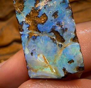 95cts - Australian Boulder Opal Rough Preform. Natural Split - Opal Whisperers