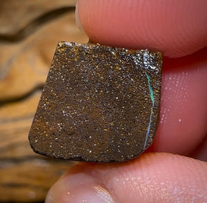 16.3cts - Australian Boulder Opal Rough Preform. Natural Split - Opal Whisperers