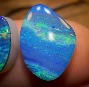 8.5cts - My favourite “Water Worlds” Lightning Ridge Opal Doublet Pair OLD SCHOOL