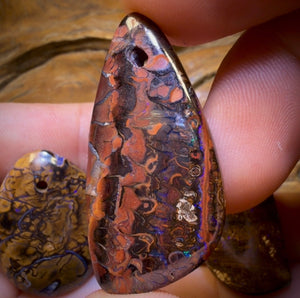 116.1cts - 3x Drilled Queensland Boulder Opals. Wholesale Parcel