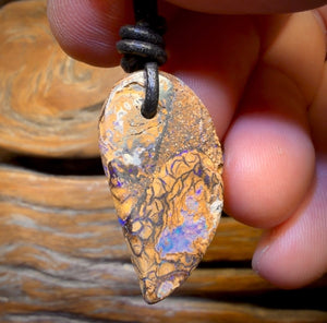 29 x 15mm - Drilled Tribal Queensland Boulder Opal Necklace