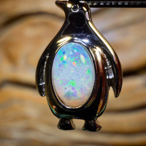 Sterling Silver - Solid South Australian Crystal Opal Pendant
