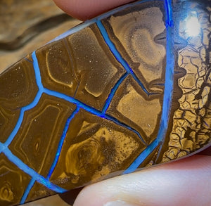 163.1cts - Australian Boulder Seam Opal from Winton - Opal Whisperers