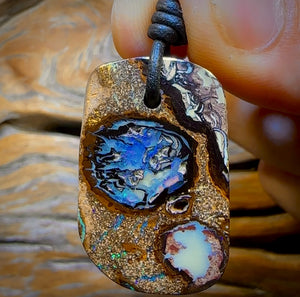 32 x 21mm - Drilled Yowah Nut Kernel Opal Necklace