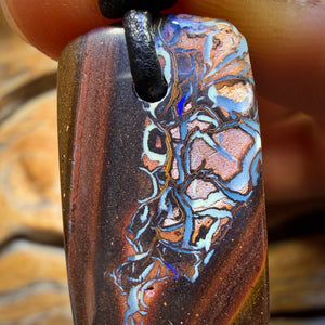 Wildcard! 32 x 16mm - Drilled Tribal Queensland Boulder Opal Necklace