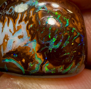 28.8cts - Australian Boulder Opal. Aquatic Pattern - Opal Whisperers