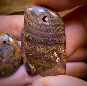 116.1cts - 3x Drilled Queensland Boulder Opals. Wholesale Parcel