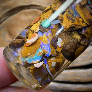 136.4cts - Vial of Australian Boulder Opal Rough from Yowah
