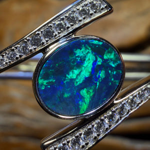 Sterling Silver - Australian Boulder Doublet Opal Bracelet
