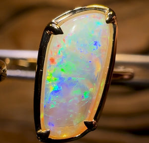 14k Gold - Solid South Australian Crystal Opal Ring