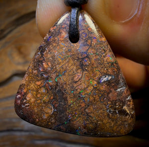 Auction Fall-Through = Your Gain! 🔥 Now More Than 50% Off RRP 🚨 30 x 30mm - Drilled Tribal Queensland Boulder Opal Necklace
